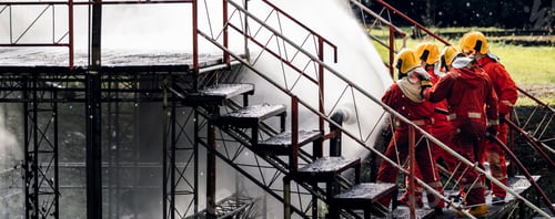 Preview: Firefighters Practice Safety Training on Structure with Water