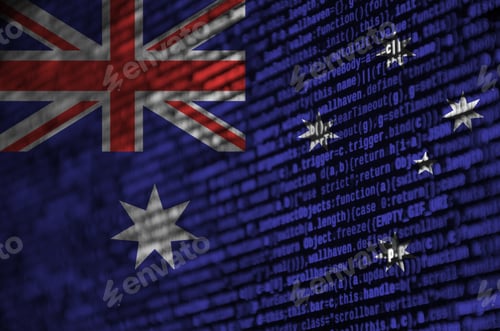 Preview: Australia flag is depicted on the screen with the program code