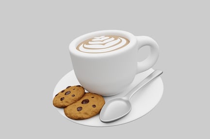 Preview: Coffee with cookies and spoon