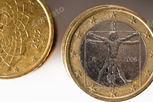 Preview: One euro coin with scheme delle proporzioni