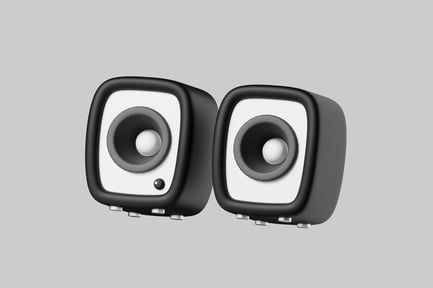Preview: Black and white box speakers