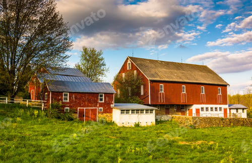 Preview: Red Barn On A Farm In Rural York County, Pennsylvania.