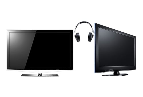 Preview: two LCD high definition flat screen TV with headphone
