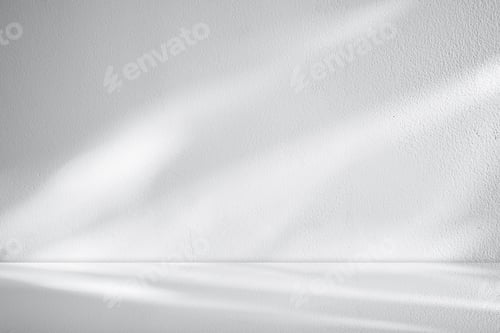 Preview: Background White Wall Studio.Kitchen Room with Light,Shadow on Desk,