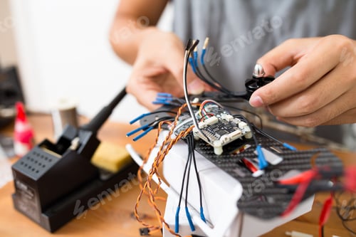 Preview: Connecting the wire on flying drone