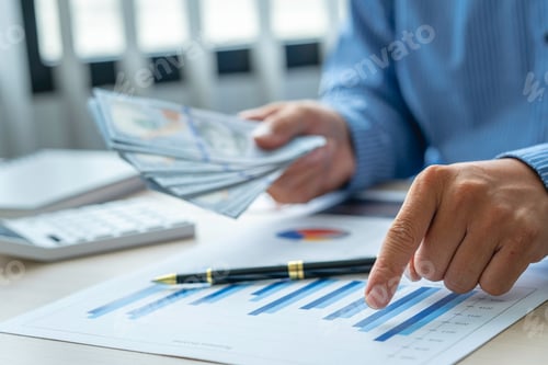 Preview: Financial Analyst Examining Business Performance With Cash