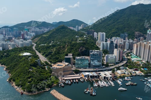 Preview: Sai Wan Ho, Hong Kong 06 September 2021: Top view of Hong Kong city