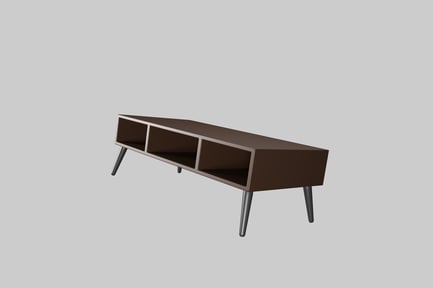 Preview: Sophisticated Brown Wooden Table with Built-in Shelf