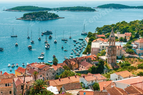 Preview: Photo of a church bell tower, Hvar Town, Hvar Island, Croatia
