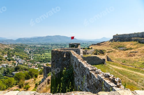 Preview: The walls of Rozafa Castle and its citadel in the lakeside town Shkoder. Albania