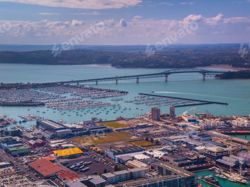 Preview: Auckland industrial harbour aerial view