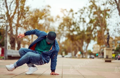 Preview: Man breakdancing street performance urban hip hop culture
