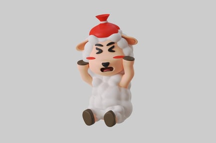 Preview: Cartoon sheep with red hat