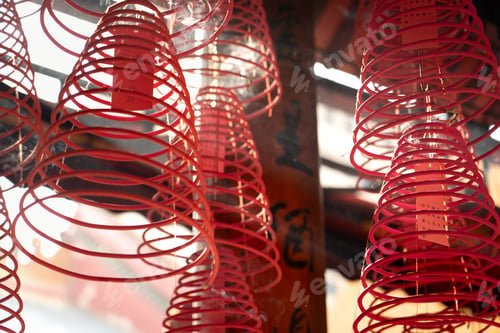 Preview: Spiral Chinese prayer joss-sticks in the temple