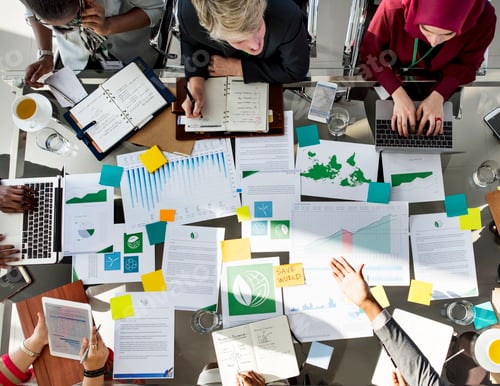 Preview: A Group of Business People in a Meeting about Environment