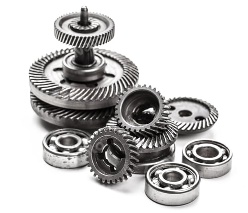 Preview: Gear metal wheels, isolated on white background
