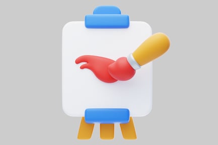 Preview: Abstract shape with clip and hand.