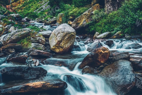Preview: Bhagsu waterfall. Bhagsu, Himachal Pradesh, India