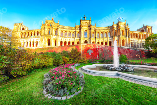Preview: Marvelous autumn view of Maximilianeum headquarter of the Bavarian parliament