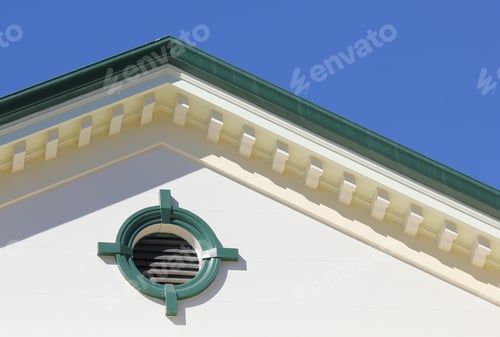 Preview: Classic architecture details of a circular vent and soffit