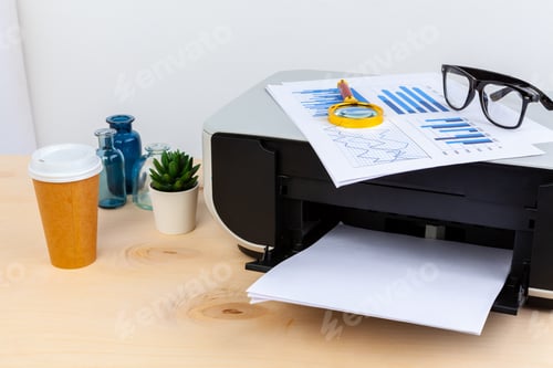 Preview: Modern printer machine for home use close up