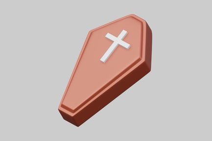 Preview: Coffin with white cross on lid