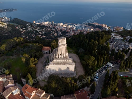 Preview: View of the Tropaeum Alpium monument, an ancient Roman monument in the south of France