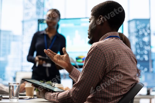 Preview: Investor and associates participating in an advisory board meeting