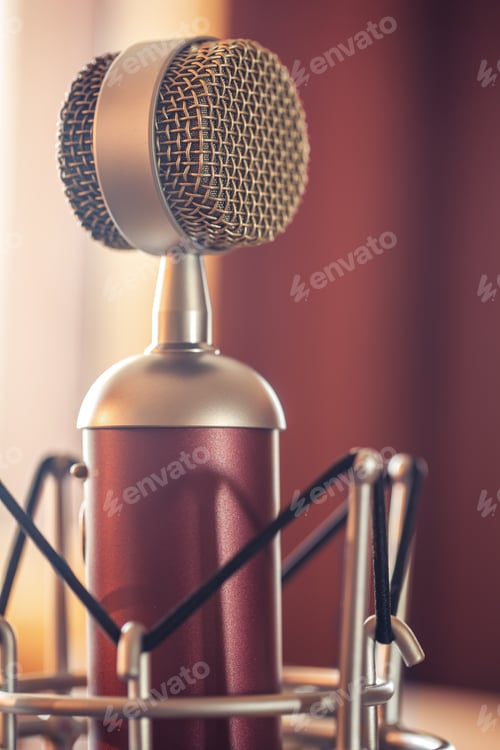 Preview: Professional microphone for sound recording, macro photography.