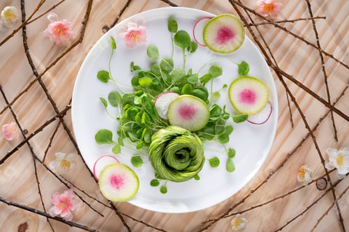 Preview: Overhead shot of a watermelon radish salad