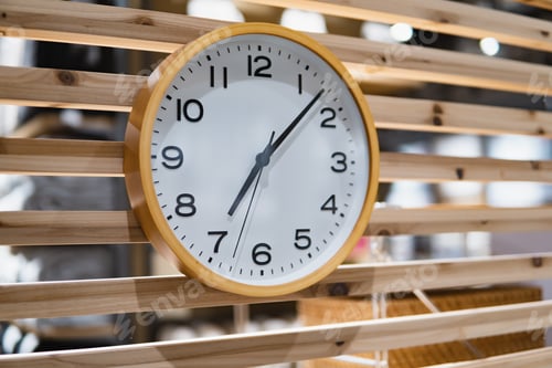 Preview: Close up of clock on wood wall for background