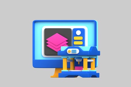 Preview: 3d printer interface cartoon style