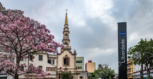 Preview: Liberdade Square and church in Liberdade japanese neighborhood - Sao Paulo, Brazil