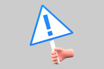 Preview: Hand holding attention sign