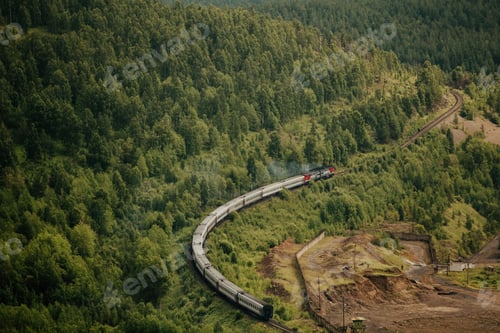 Preview: passenger train with diesel locomotive