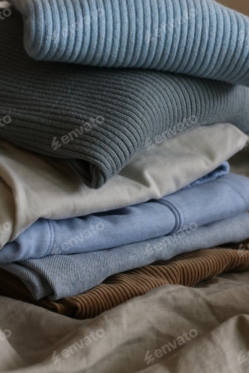 Preview: a stack of clothes in warm colors