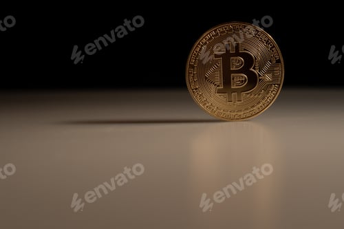 Preview: Golden coin with bitcoin symbol