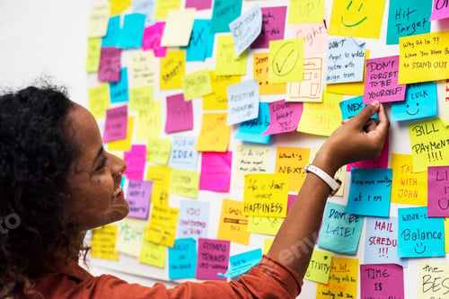 Preview: Sticky notes on an office wall
