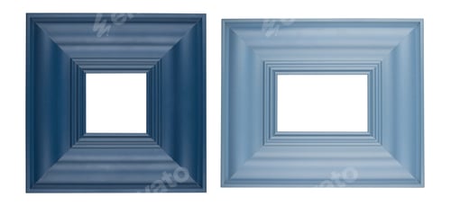 Preview: two blue square picture frames