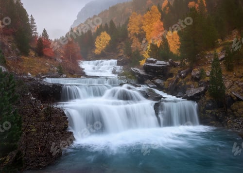 Preview: Beautiful waterfalls at Ordesa y Monte Perdido National Park at Huesca, Spain