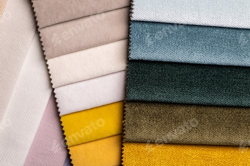Preview: a variety of fabrics with a color palette