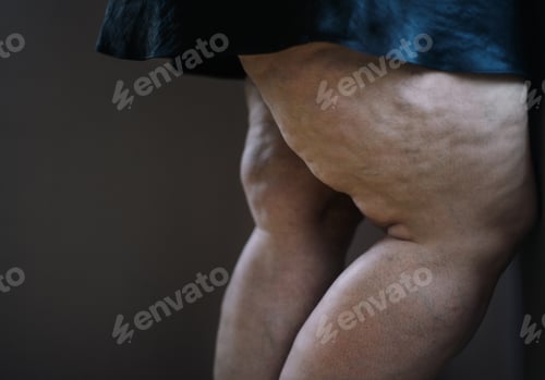 Preview: Fat woman with cellulite on her legs, cut out