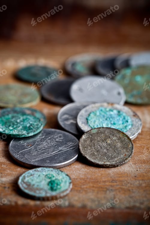 Preview: Pile of different ancient copper coins