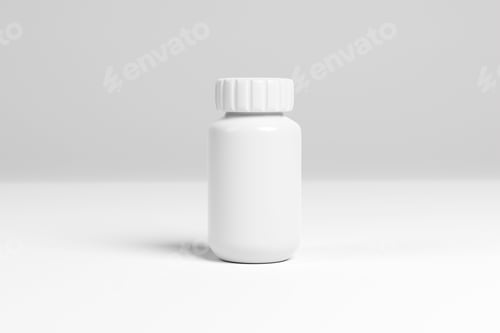 Preview: Minimalist White Plastic Bottle on Clean Background