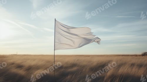Preview: The white flag of surrender blowing in the wind.