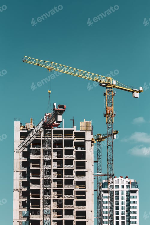 Preview: Construction Crane Is Involved In Construction Of A New Multi-st