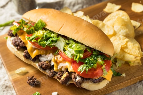 Preview: Homemade Chopped Cheese Beef Sandwich
