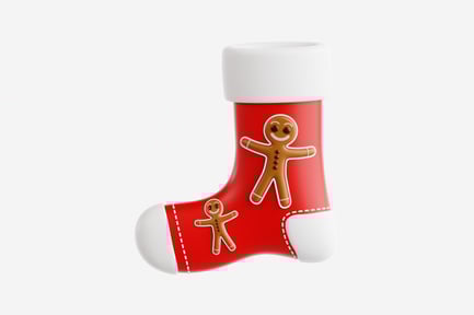 Preview: 3D Christmas Stocking with Gingerbread Cookies