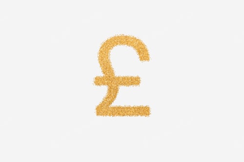 Preview: Gold Glitter Pound Sign Isolated on White