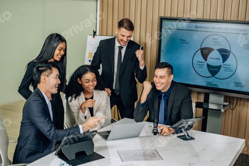 Preview: Diverse team innovates for sales KPIs via collaborative brainstorming to develop business models.